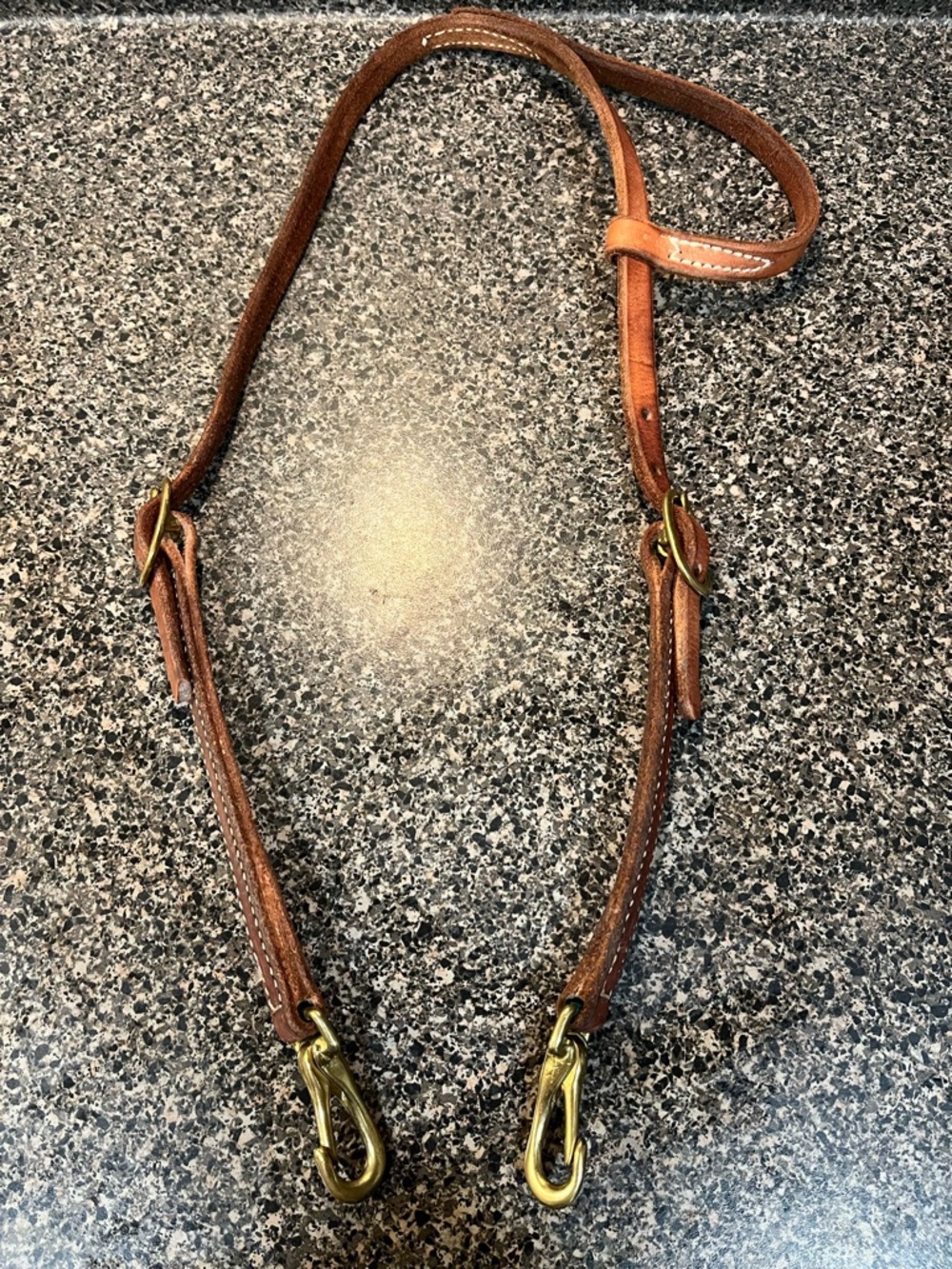 Weavers Brown Leather One Ear Standard Horse Headstall with Brass Clips (NWOT)
